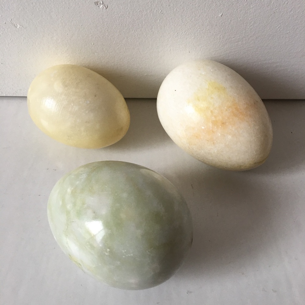 Set of 3 Polished Stone Eggs